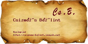 Csizmás Bálint névjegykártya