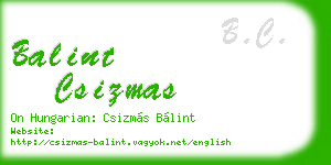 balint csizmas business card