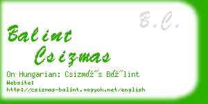 balint csizmas business card